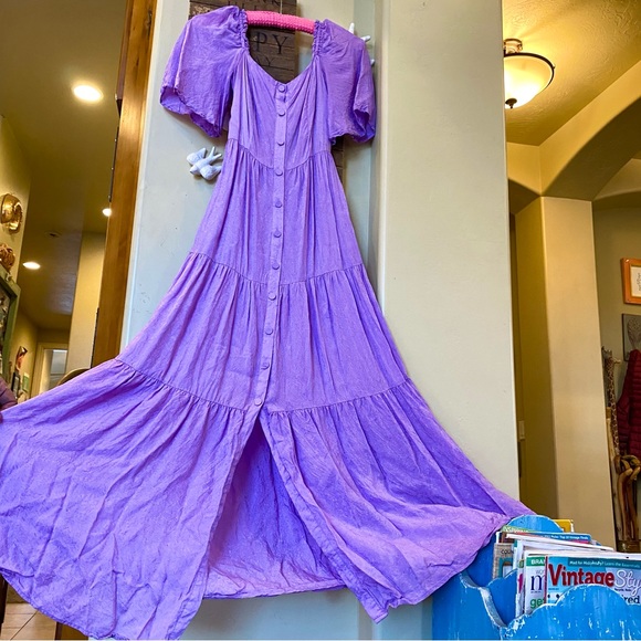 FRNCH Paris NWOT purple prairie maxi dress - Picture 3 of 16